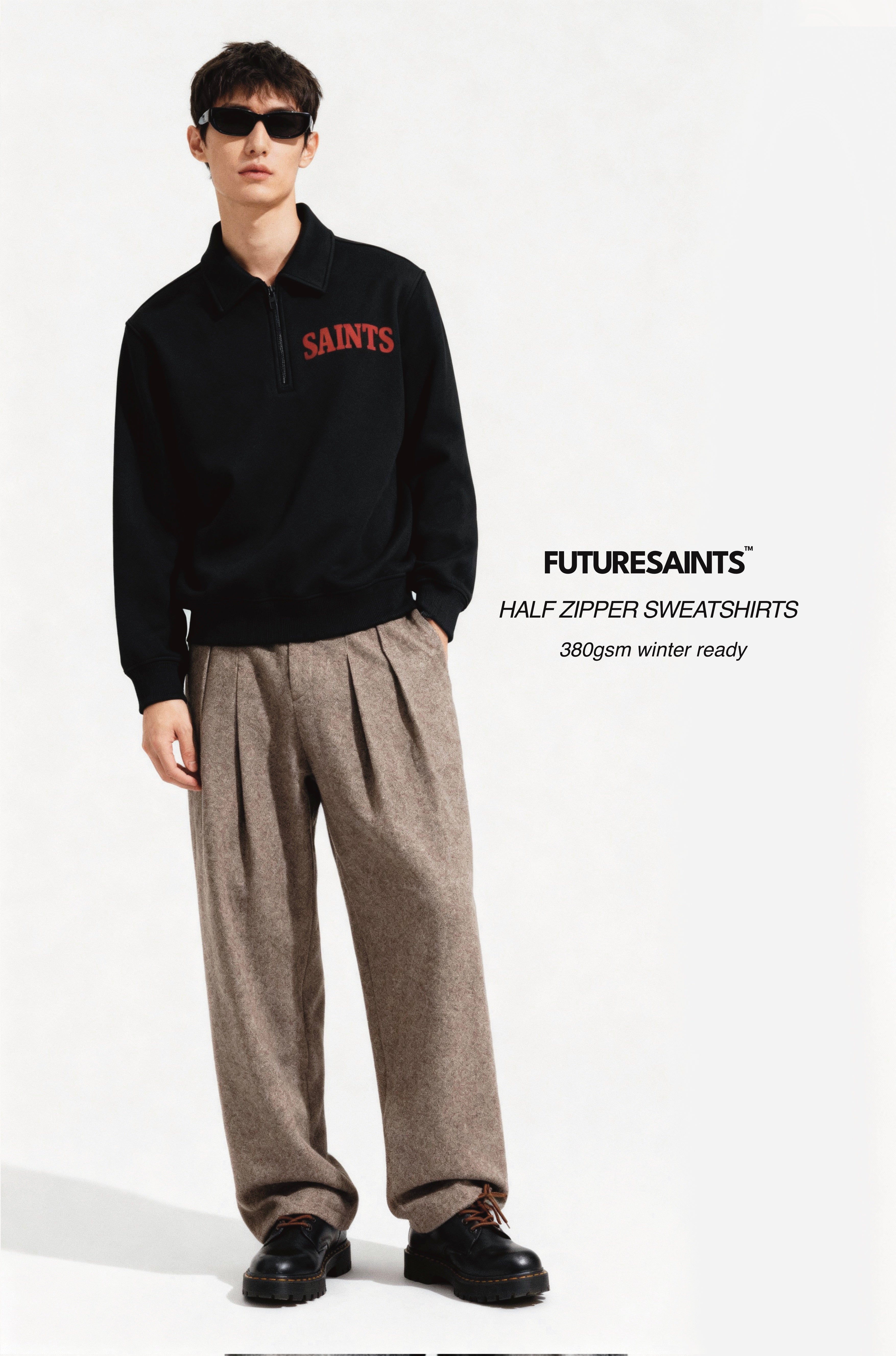 SS HALF ZIP SWEAT/SAINT / RED main image 1