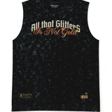 Faraway gold stone wash tank top