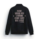 Deep quote half zipper sweatshirts