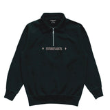 Deep quote half zipper sweatshirts