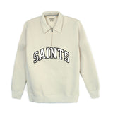 University beige half zipper sweatshirt