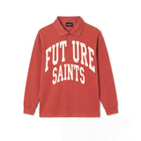 big saints long sleeve polo