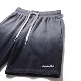 Black ombre embroidered shorts