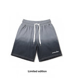 Black ombre embroidered shorts