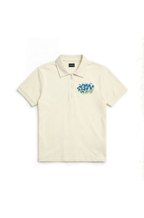 Orchids zip polo