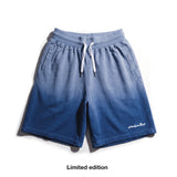Blue ombre embroidered shorts
