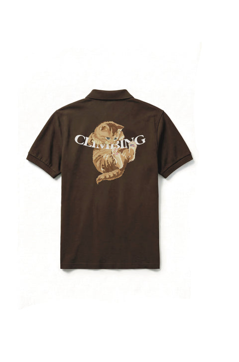 Climbing cat brown polo