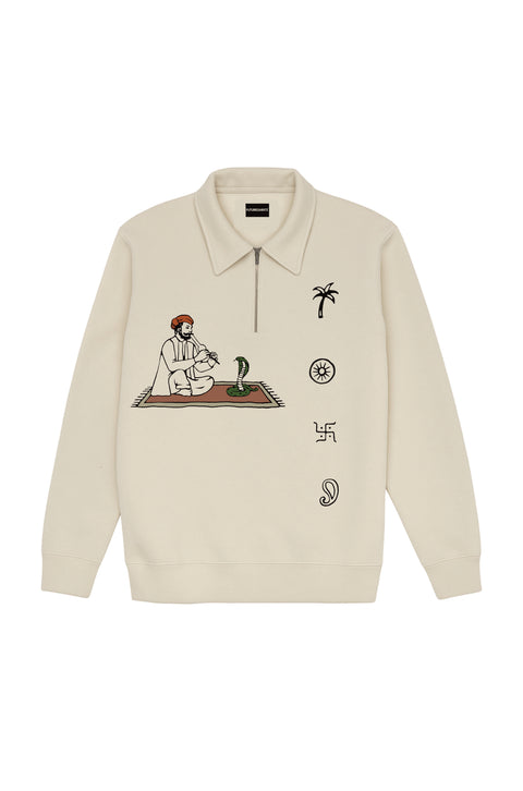 Snake charmer half zipper sweatshirt