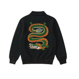 Chinese dragon half zipper sweatshirt