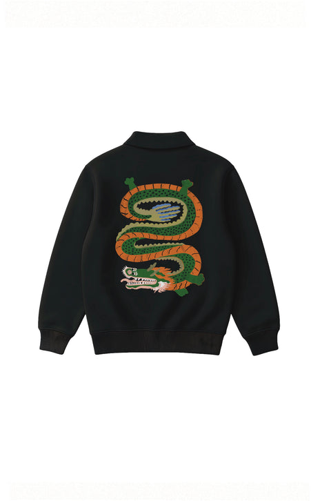 Chinese dragon half zipper sweatshirt