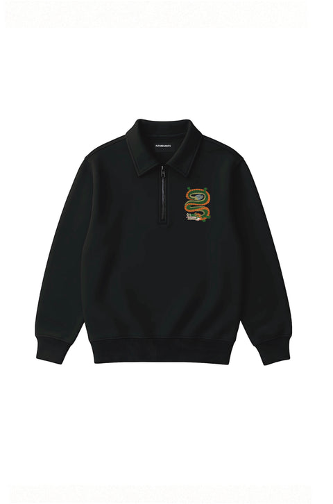 Chinese dragon half zipper sweatshirt