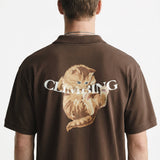 Climbing cat brown polo