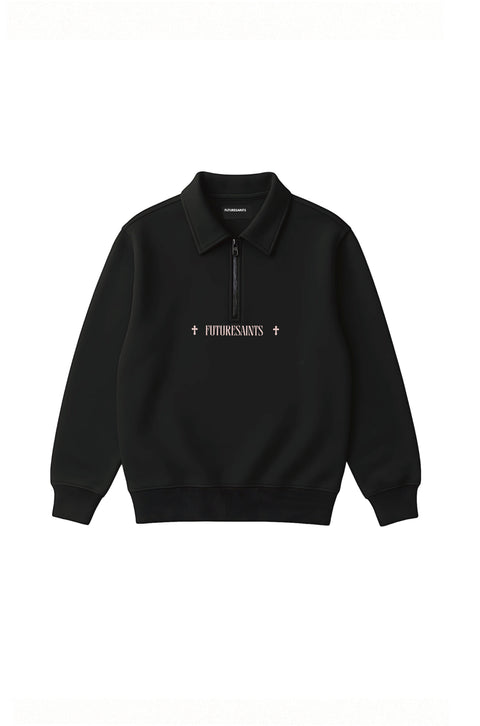 Deep quote half zipper sweatshirts