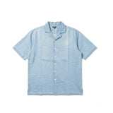 Washed denim embroidered shirt