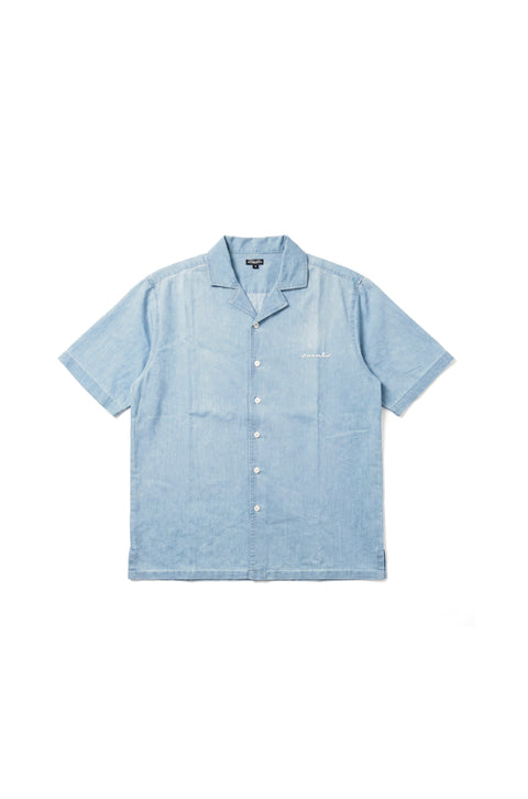 Washed demin embroidered shirt