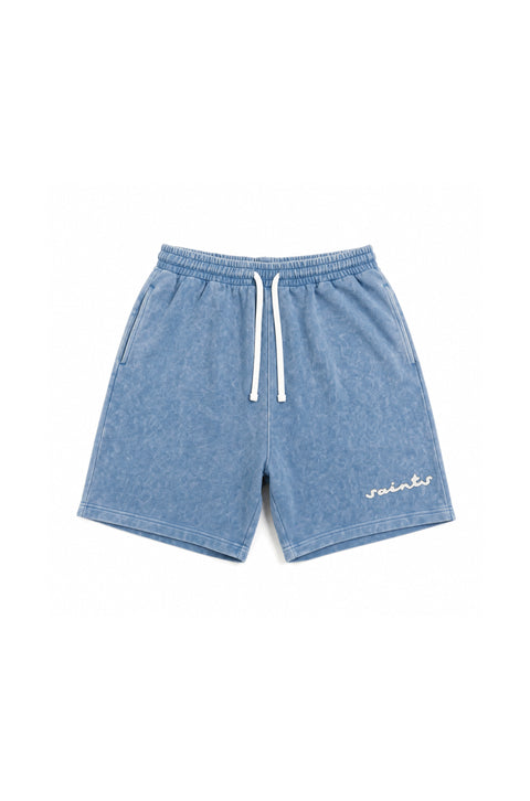 Basics washed embroided shorts