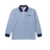 signature striped blue embroidered polo