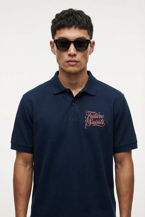 F&S navy blue polo