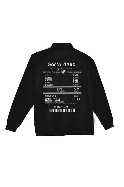 God’s debt long sleeve polo