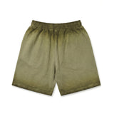 Basics dark green embroidered unisex shorts