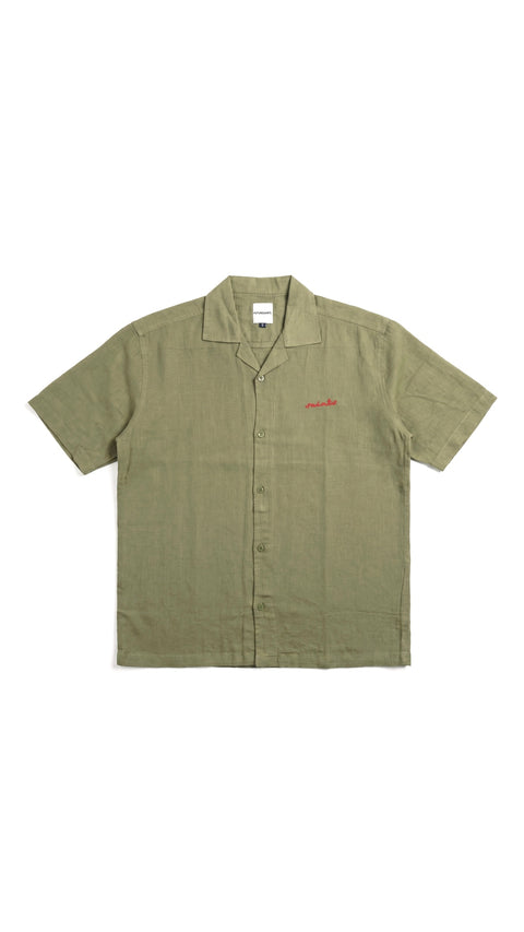 olive green linen shirt