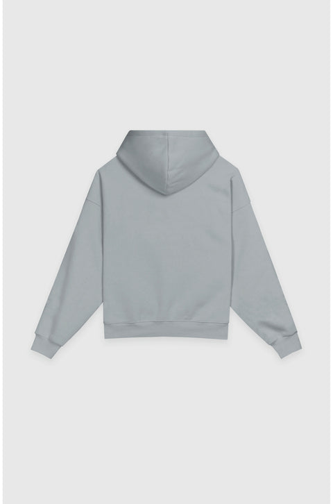 University grey box fit hoodie