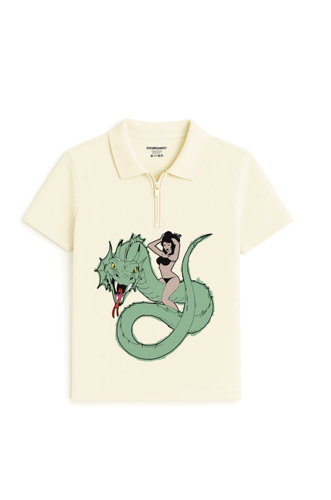 Horny shenron 🟠㊝ zip polo