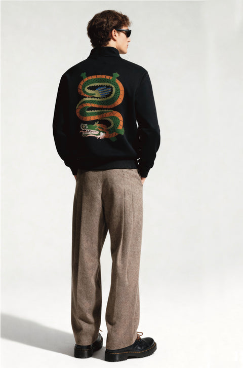 Chinese dragon half zipper sweatshirt