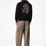 Deep quote half zipper sweatshirts