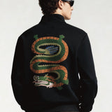Chinese dragon half zipper sweatshirt
