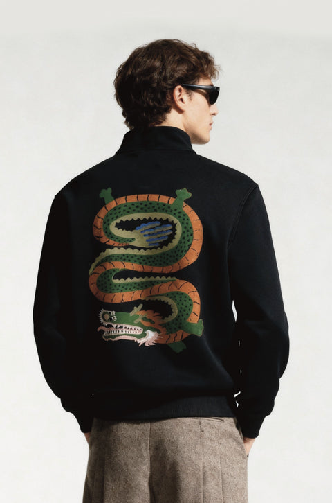 Chinese dragon half zipper sweatshirt