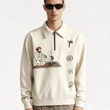 Snake charmer half zipper sweatshirt