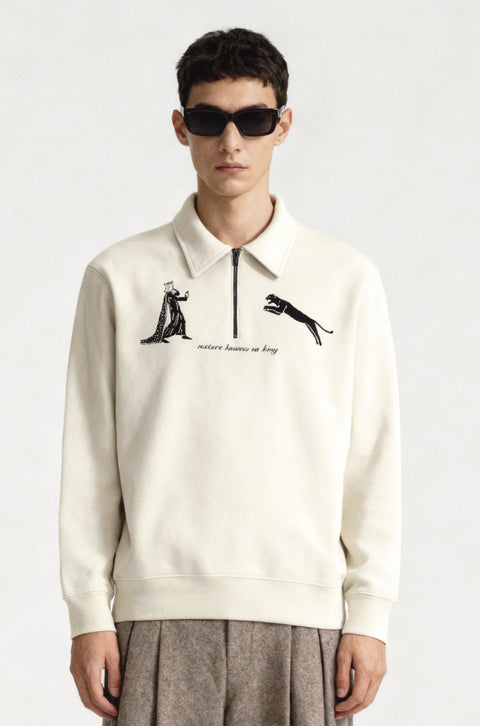Natural selection half zipper sweatshirt