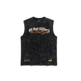 Faraway gold stone wash tank top