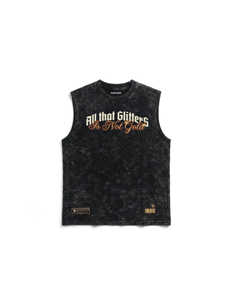 Faraway gold stone wash tank top