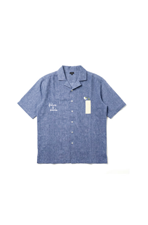 the bloom linen embroidered shirt