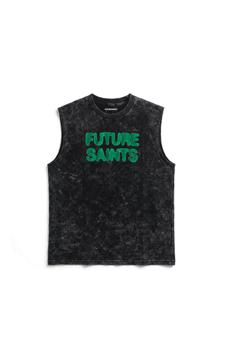 Greens stone wash tank top