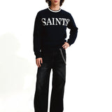 Knitted SAINTS navyblue sweatshirt
