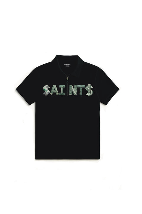 dollar saints zip polo