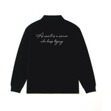 Signature quote long sleeve polo
