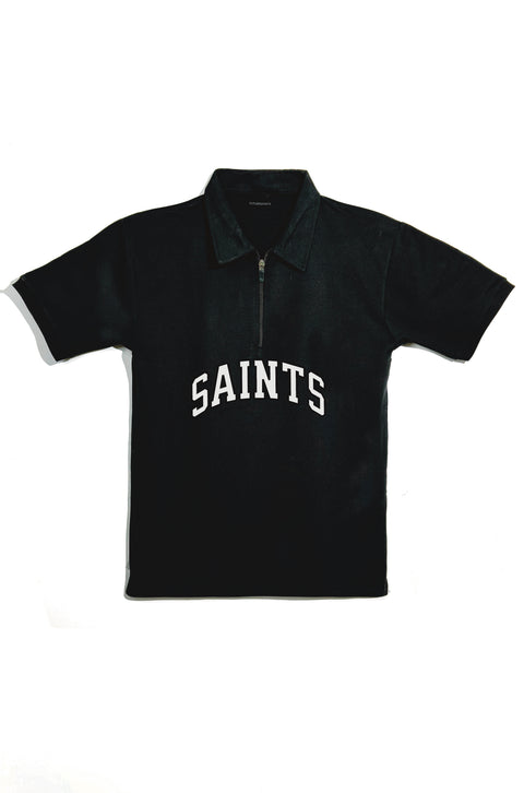 University black zip  polo