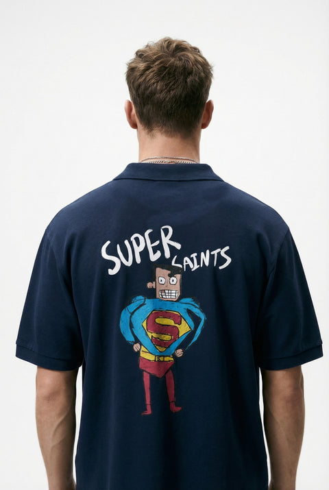 Supersaints navy blue polo