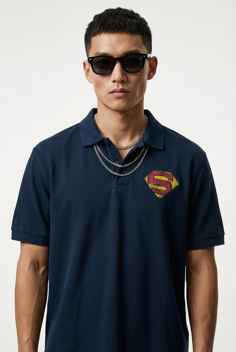 Supersaints navy blue polo