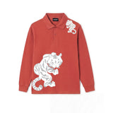 albino tiger long sleeve polo