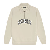 University beige half zipper sweatshirt