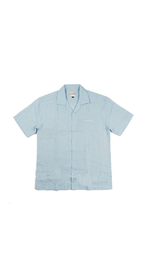 sky blue linen shirt