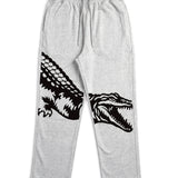 Black Alligator Grey Sweatpants