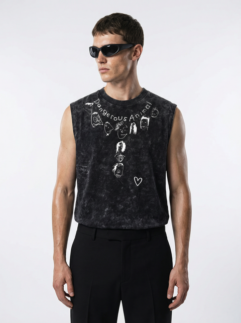Social being stone wash tank top