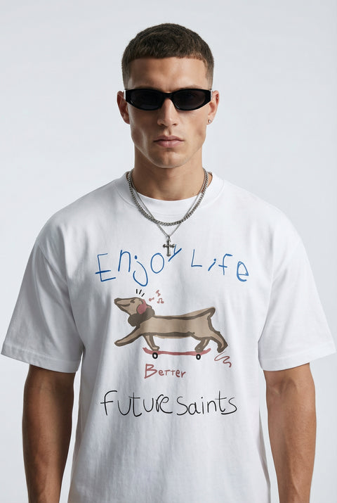 happy life oversize tshirt