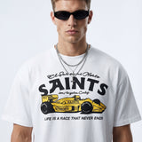 S1 racing white oversized tshirt